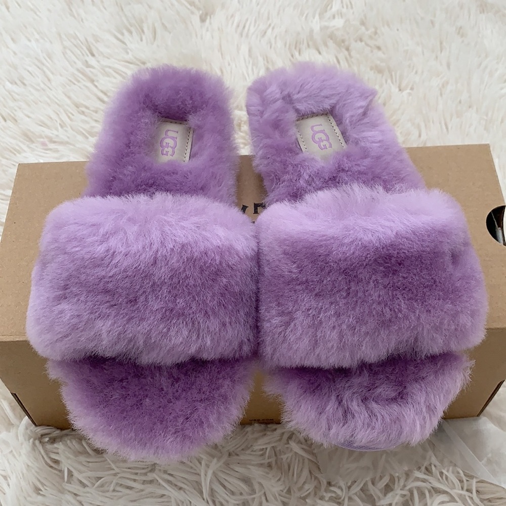 UGG fluff genuine shearling slide sandals